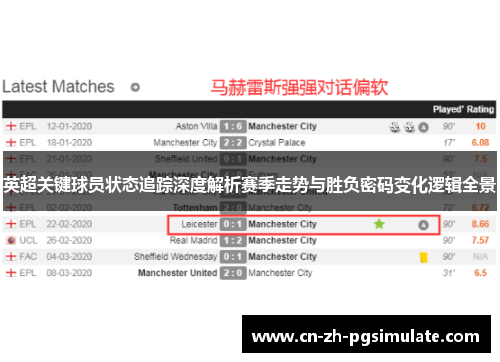 英超关键球员状态追踪深度解析赛季走势与胜负密码变化逻辑全景